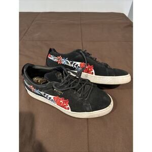 Puma Suede Classic Floral Embroidered Black Women’s Size 8.5 – Style 366124-01
